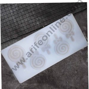 Cake Decor Silicon 5 in 1 lollypop with bow Shape Chocolate Garnishing Mould Cake Insert Decoration Mould