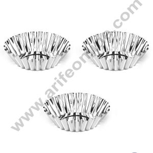 CAKE DECORβ’ 3 Piece Stainless Steel Egg Tart Mould | Cake Moulds | Mini Pie Cupcake Cooking Tools Kitchen Accessories ( SBEgg-Tart-12 )