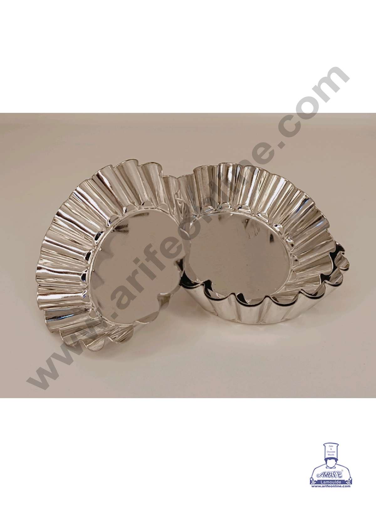 CAKE DECOR™ 4 Piece Stainless Steel Egg Tart Mould | Cake Moulds | Mini Pie Cupcake Cooking Tools Kitchen Accessories ( SBEgg-Tart-9 )