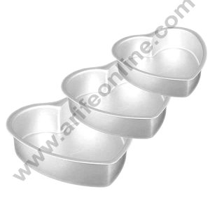 Cake Decor Heart Shape Aluminum 3 in 1 Cake Mould Set of 3