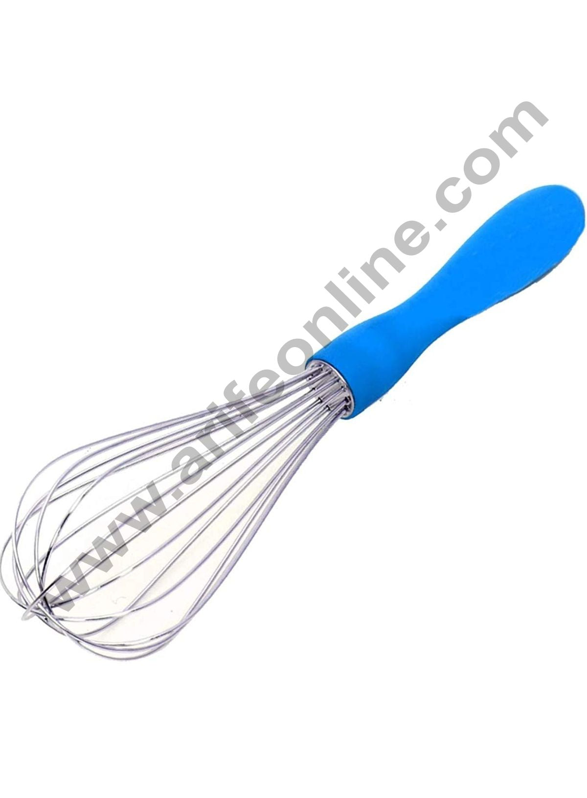 Cake Decor Thick Wire Stainless Steel Eggs Beater Whisk With Plastic Handle (Multicolor)
