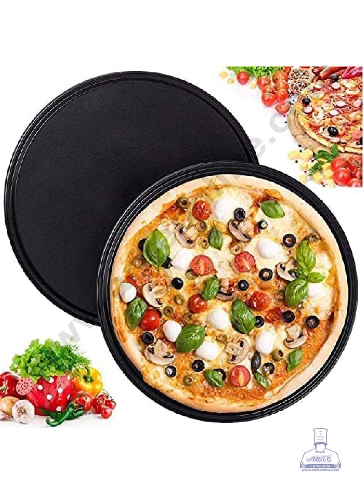 CAKE DECORβ’ Non Stick Pizza Pan 9.2 x 0.6 inch Height (Medium 23.5 x 1.5 cm)