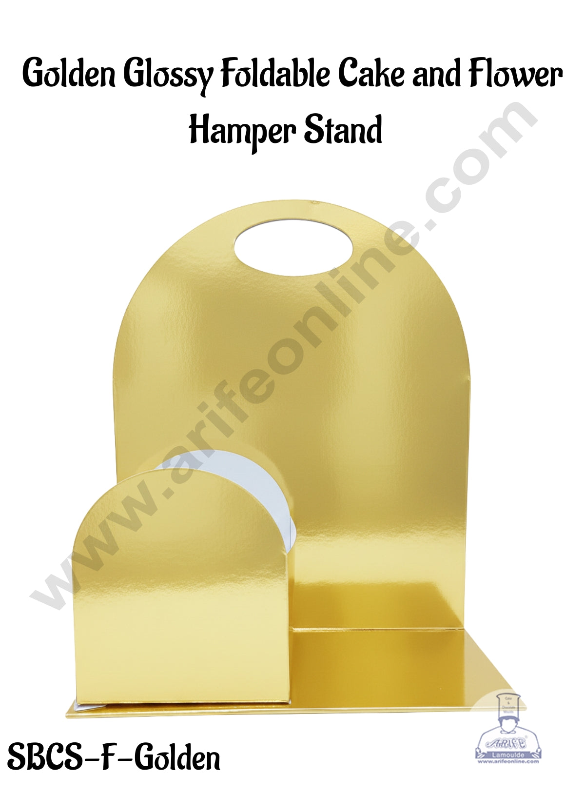 Golden Glossy Foldable Cake and Flower Hamper Stand - CAKE DECOR™
