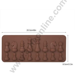 Cake Decor Silicon 16 Cavity Chess Chocolate Mould Brown Chocolate Mould, Ice Mould