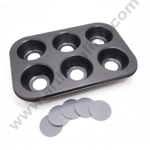 Non-Stick 6 Cavity Loose Bottom Muffin & Cheesecake Mould - CAKE DECORβ’