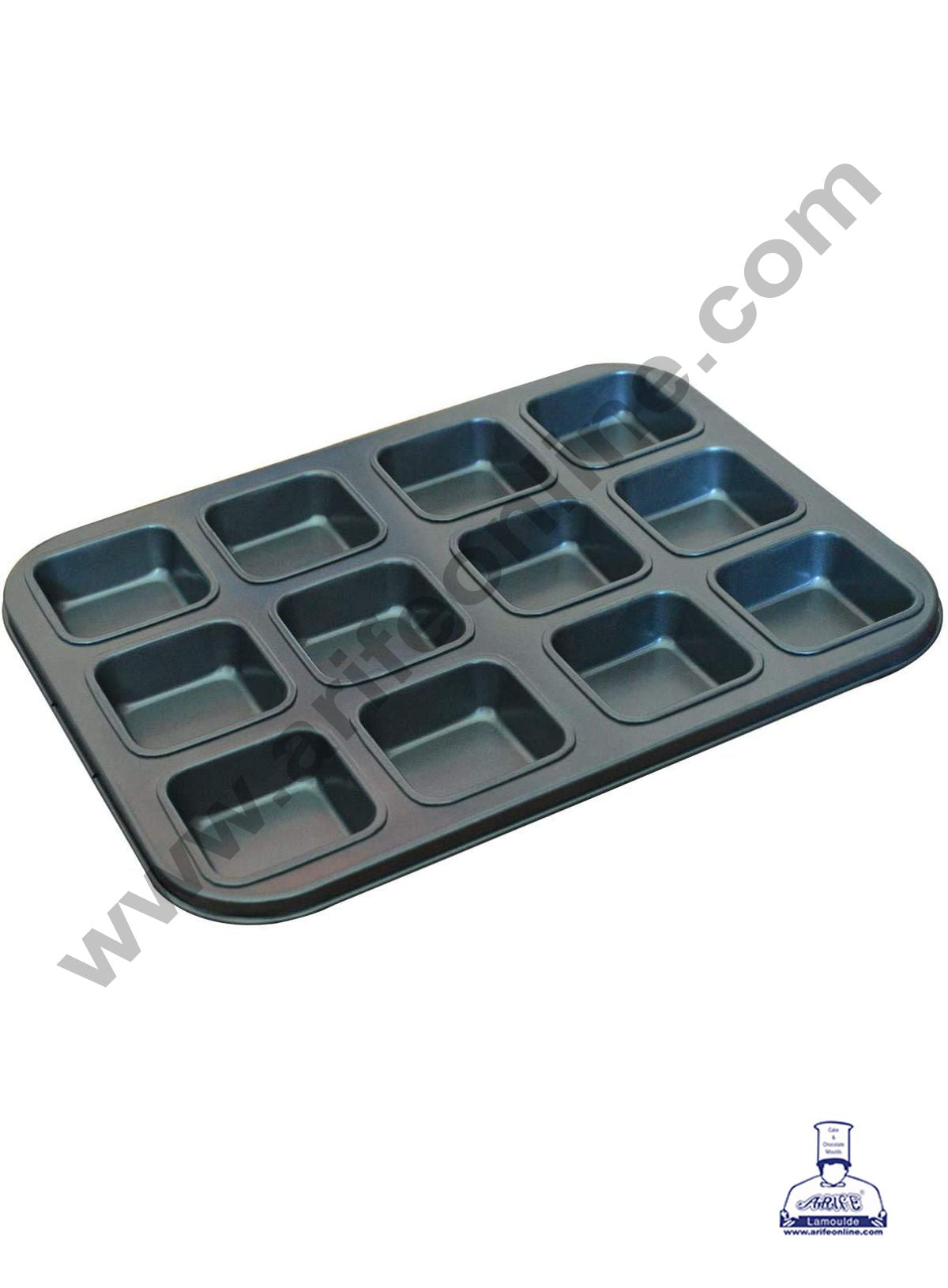 Nonstick Aluminum 12 Cavity Square Muffin & Bar Cookie Pan - CAKE DECORβ’