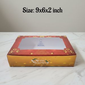 Christmas 6 Brownie Box - Red | Size: 9x6x2 inch | 10 Piece Pack - CAKE DECOR™