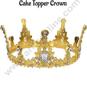 CAKE DECOR™ Golden Baroque Rhinestone  Cake Topper Crown - SBCR-72-16-G