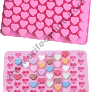 Cake Decor Silicon 55 Cavity Mini Heart Brown Chocolate Mould, Ice Mould, Chocolate Decorating Mould