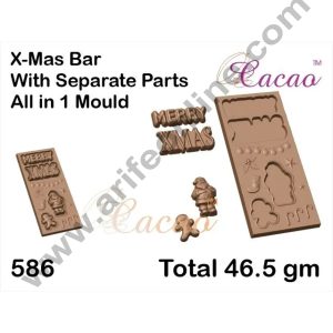 CAKE DECORβ’Christmas Theme Bar with Seperate Parts All in 1 Mould PVC Chocolate mould(1 pcs pack)