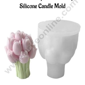 CAKE DECOR™ 3D Realistic Tulip Flower Bouquet Silicone Candle Mold│SB-SCM-DYF7693│