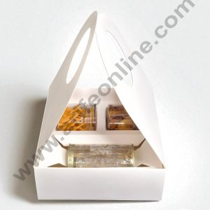 Round Handle Hamper Box With Cavity (White)  | Gift Box | Gift Bag With Handle (1 Pc Pack) -  CAKE DECOR™