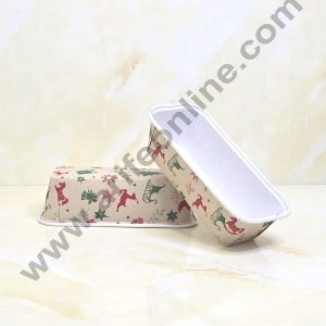 CAKE DECORβ’ Bake & Serve Paper Baking Mould - Christmas Theme Plum Cake Mould (10 Pcs Pack)(Design-06)