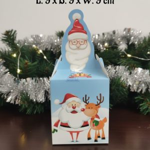 CAKE DECOR™ Mini Christmas Theme Treat Box - 03 | L: 9 x B: 9 x W: 9 cm |Gift Box | Candy Box | Cookies Box | Sweet Treats Box| SBBX-CT-01 (10 Pcs Pack)