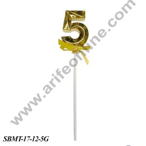 CAKE DECOR™ Plastic 3D Style 5 Number Cake Topper - 1 Piece