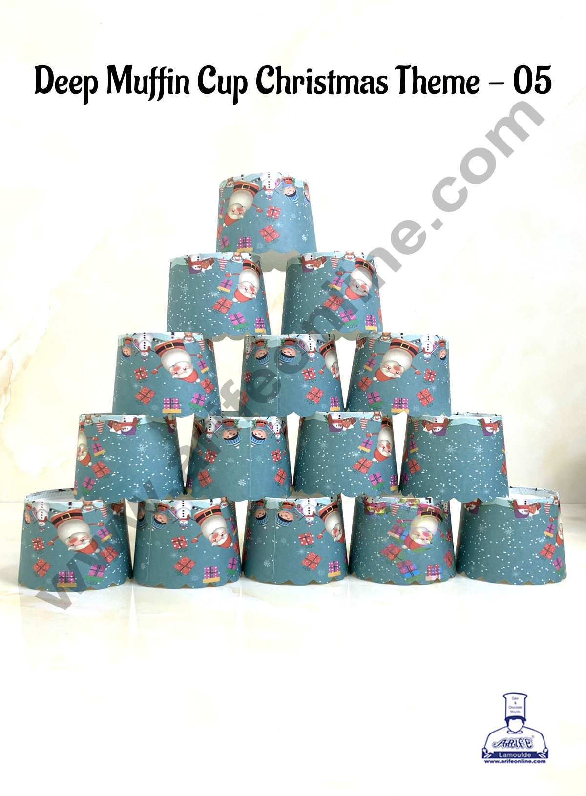 CAKE DECORβ’ Deep Muffin Cup Christmas Theme | Muffin Cupcake Liners (50Pcs Pack) Design-05