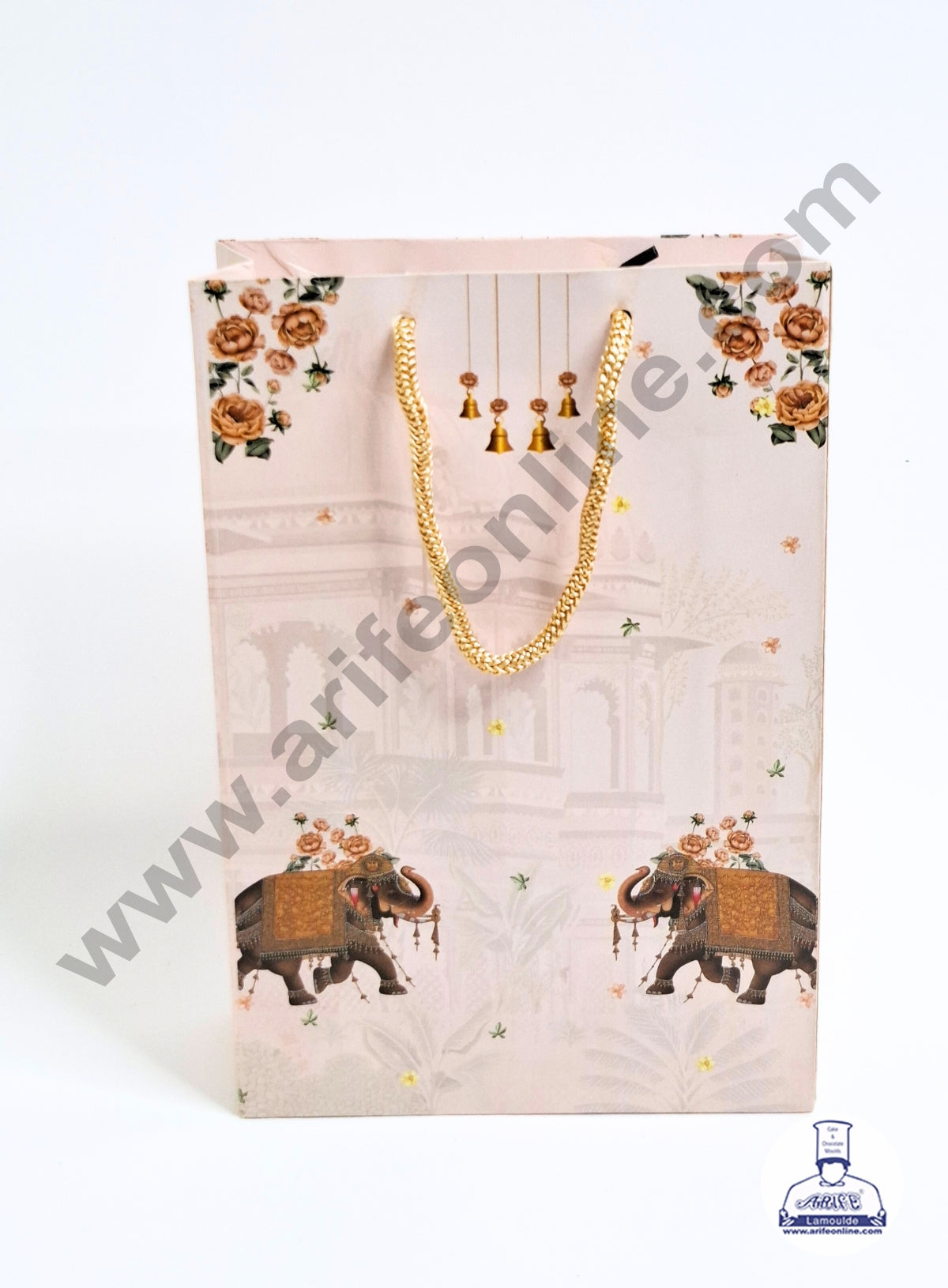 Traditional Design Peach Gift Bag | Hamper Carry Bag (1 Piece) - CAKE DECOR™