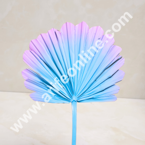 Cake Decor Natural Palm Leaf For Cake Decoration - Green Pink  (1 pc pack)