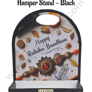 Happy Raksha Bandhan Foldable Hamper Stand - Black - CAKE DECOR™