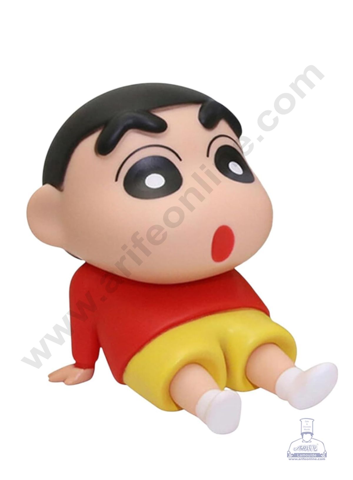 Cute Shinchan Sitting Cartoon Character Toy | Cake Topper - Red - CAKE DECORβ’