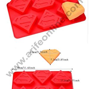 Cake Decor 6 Cavity  Superman Logo Silicon Moulds Muffin Mould