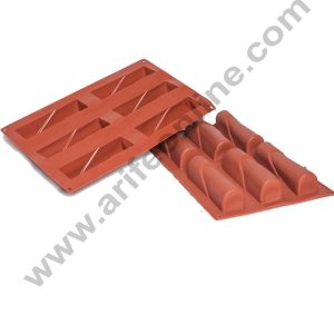 Cake Decor Silicon 6 Cavity Yule log Shape Muffin Cupcake Mould