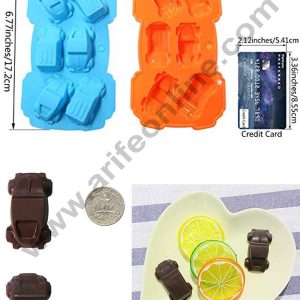 Cake Decor Silicon 6 Cavity Car Shape Design Chocolate Mould Ice, Jelly Candy Mould