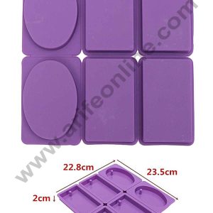 Cake Decor 6 cavity Rectangular Oval Shape Silicone moulds for Soaps Jelly  Desserts