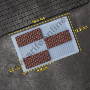 Cake Decor Silicon 6 in 1 Bar Shape Shape Chocolate Garnishing Mould Cake Insert Decoration Mould