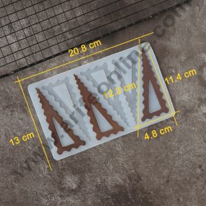Cake Decor Silicon 6 in 1 Zigzag Triangle Shape Chocolate Garnishing Mould Cake Insert Decoration Mould