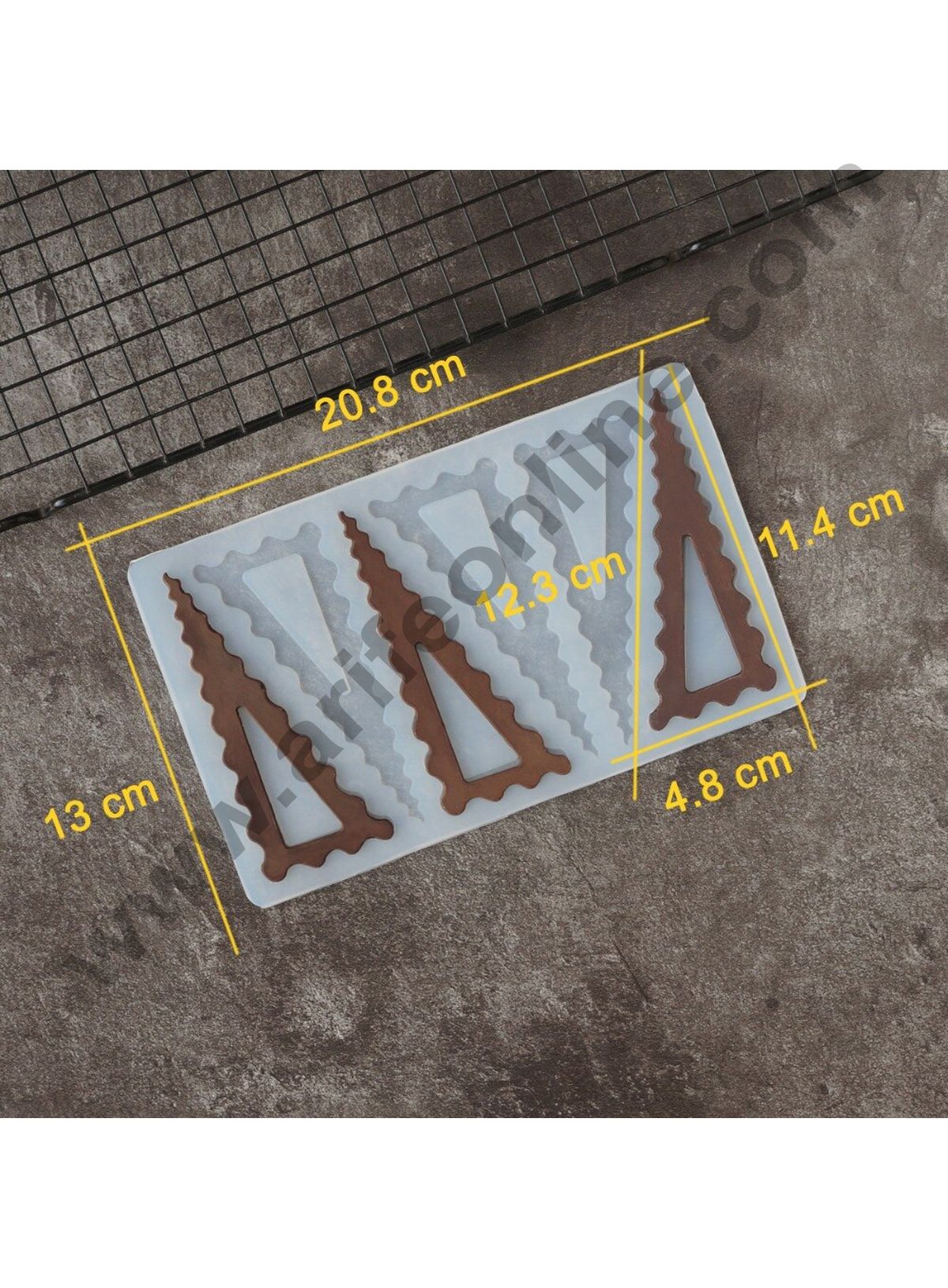 Cake Decor Silicon 6 in 1 Zigzag Triangle Shape Chocolate Garnishing Mould Cake Insert Decoration Mould