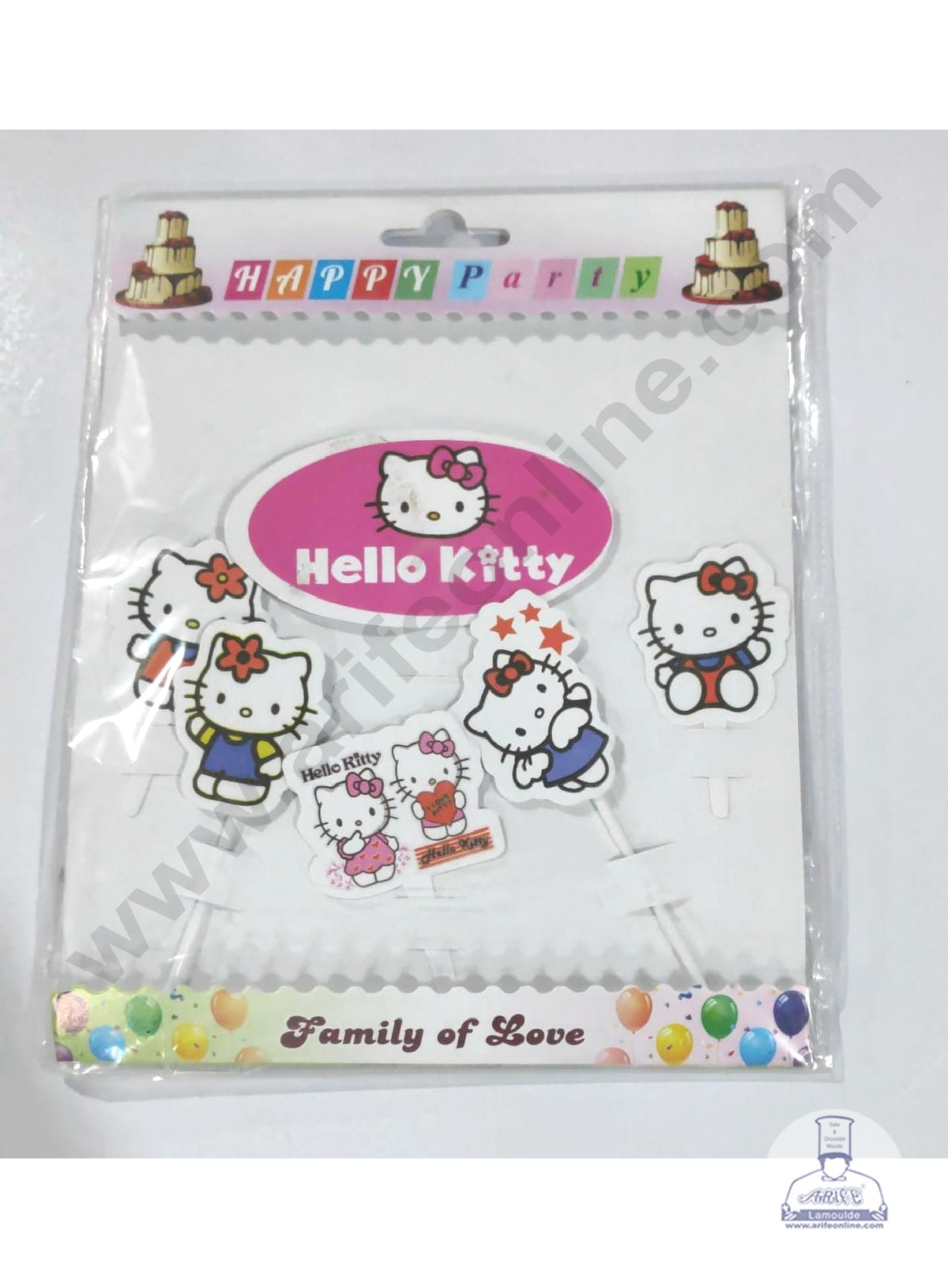 Cake Decor Hello Kitty Family Paper Topper Set Of 6 Pieces