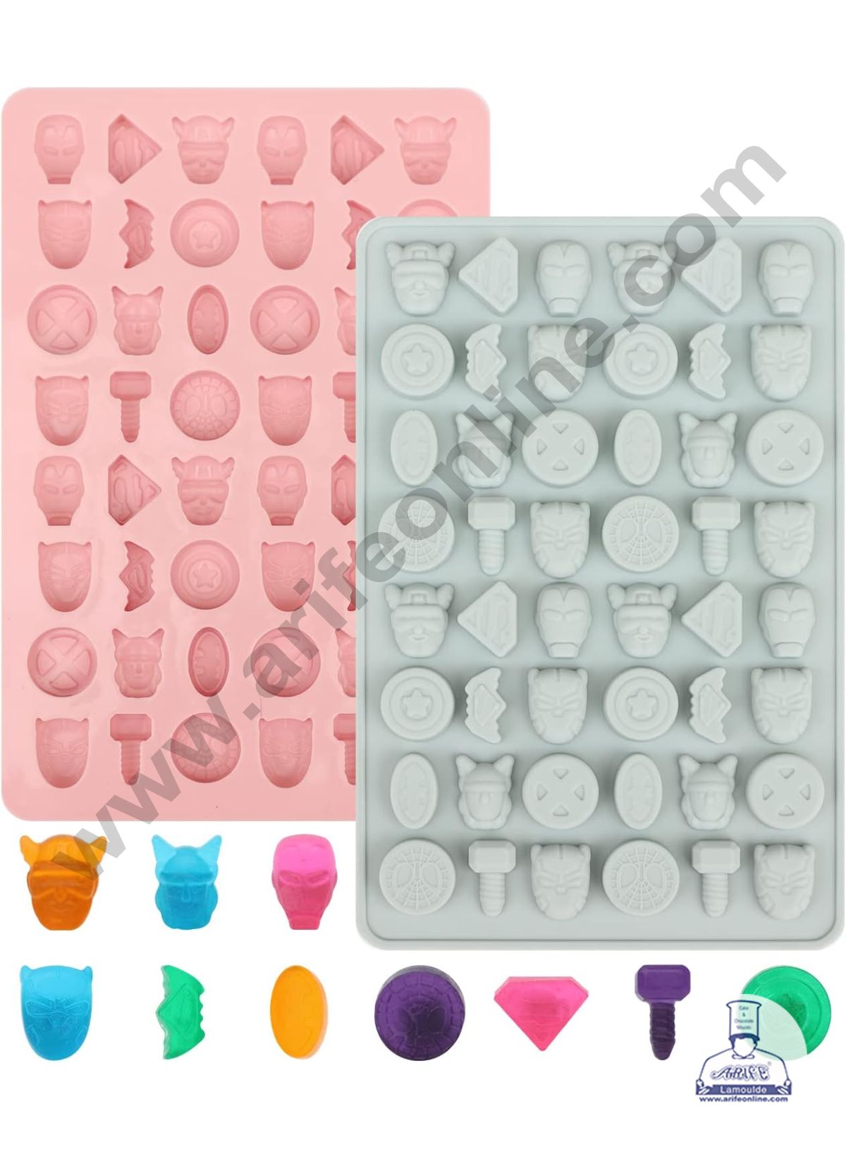 48 cavity Mini Avengers Silicone Shape Jelly Moulds | Chocolate Jelly Desserts - CAKE DECOR™