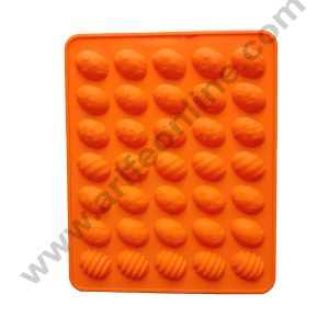 Cake Decor Silicon 35 Cavity Multi Egg Shapes or Easter Theme Brown Chocolate Mould, Ice Mould, Chocolate Decorating Mould