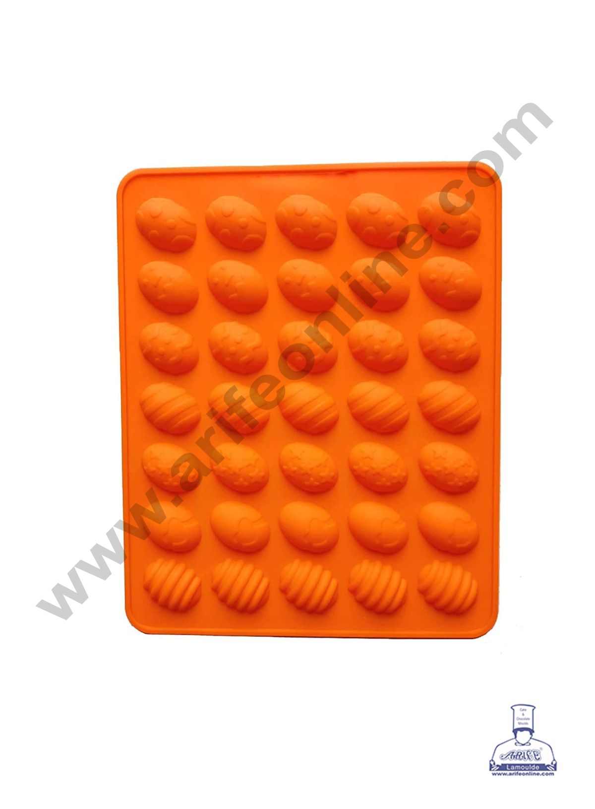 Cake Decor Silicon 35 Cavity Multi Egg Shapes or Easter Theme Brown Chocolate Mould, Ice Mould, Chocolate Decorating Mould