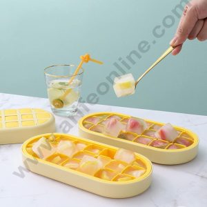 21 Cavity Silicone Reusable Ice Cube Tray With Lid | Soft Silicone Ice Cube Maker Molds -