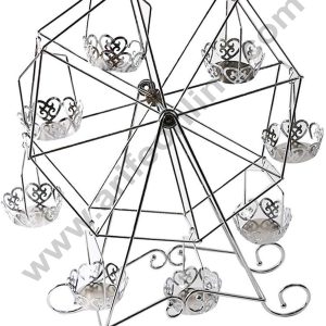 Cake Decor Hexagon Stainless Steel Cupcake Stand Ferris Wheel 8 cupcake holder