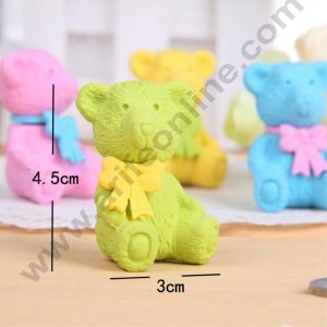 Cute Teddy Bear Rubber Topper | Cute Animal Themed Decoration & Erasers - (3 pc set ) CAKE DECOR™