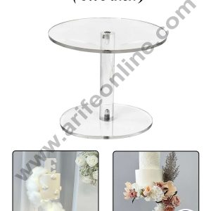 CAKE DECOR™ Round Acrylic Cake Spacer | Multi-Style Spacer | Dessert Display Stand - ( 6" x 5")
