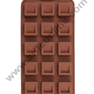 Cake Decor 15 Cavity Square Design Brown Silicone Chocolate Mould