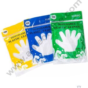 CAKE DECORβ’ Disposable Plastic Gloves for Home, Kitchen, Cooking Cleaning ( 1 Pack )
