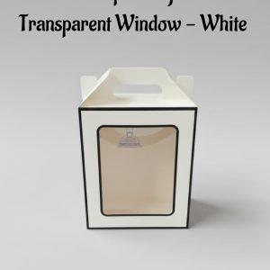 Tall Hamper Bags With Transparent Window - White| 18 x 10 x 23 cm | 1 Piece - CAKE DECOR™