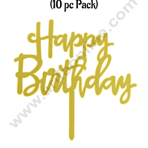 CAKE DECORβ’ 3 Inch 10 pcs Golden Acrylic Cake Topper - Happy Birthday ( SBMT-3INCH-09 )