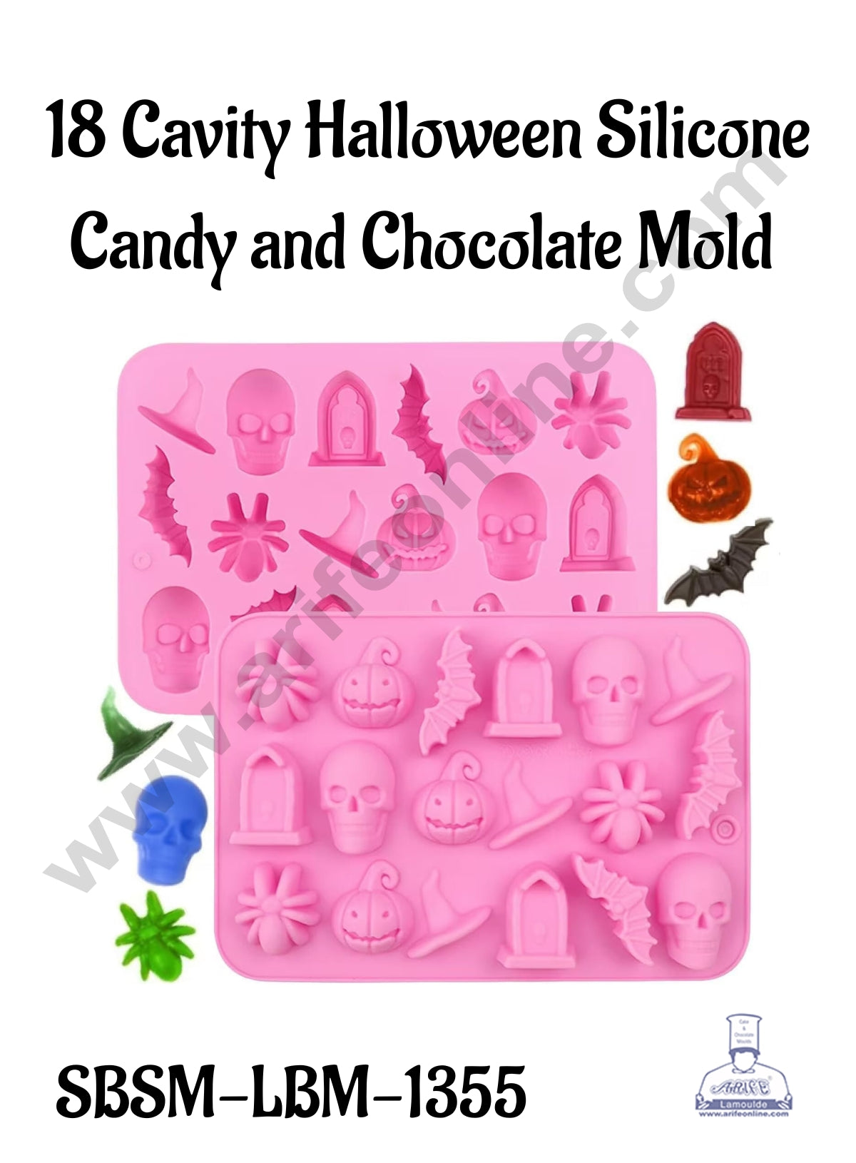 CAKE DECOR™ 18 Cavity Halloween Silicone Candy and Chocolate Mold - SBSM-LBM-1355