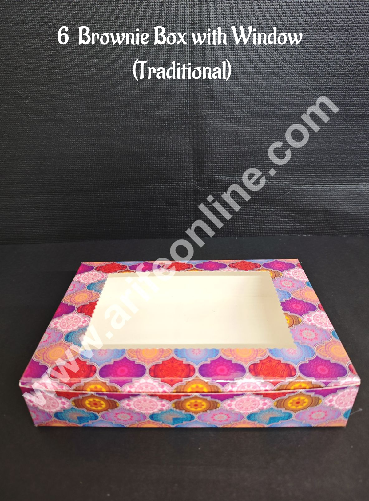 CAKE DECOR™ 6 Cavity Brownie Boxes with Clear Window Traditional design | Brownie Carriers - 10 Pcs Pack