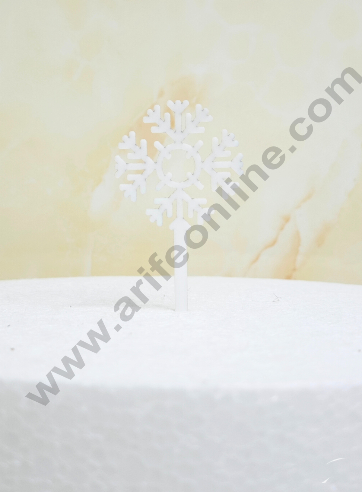 CAKE DECORβ’ 3 inch White Acrylic Snowflake Cutout for Christmas Decoration Cutout Cake Topper Cake Decoration | 10 piece pack (SBMT - 6037)