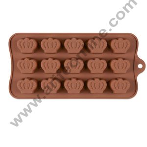 Cake Decor 15 Cavity Crown  Design Brown Silicone Chocolate Mould