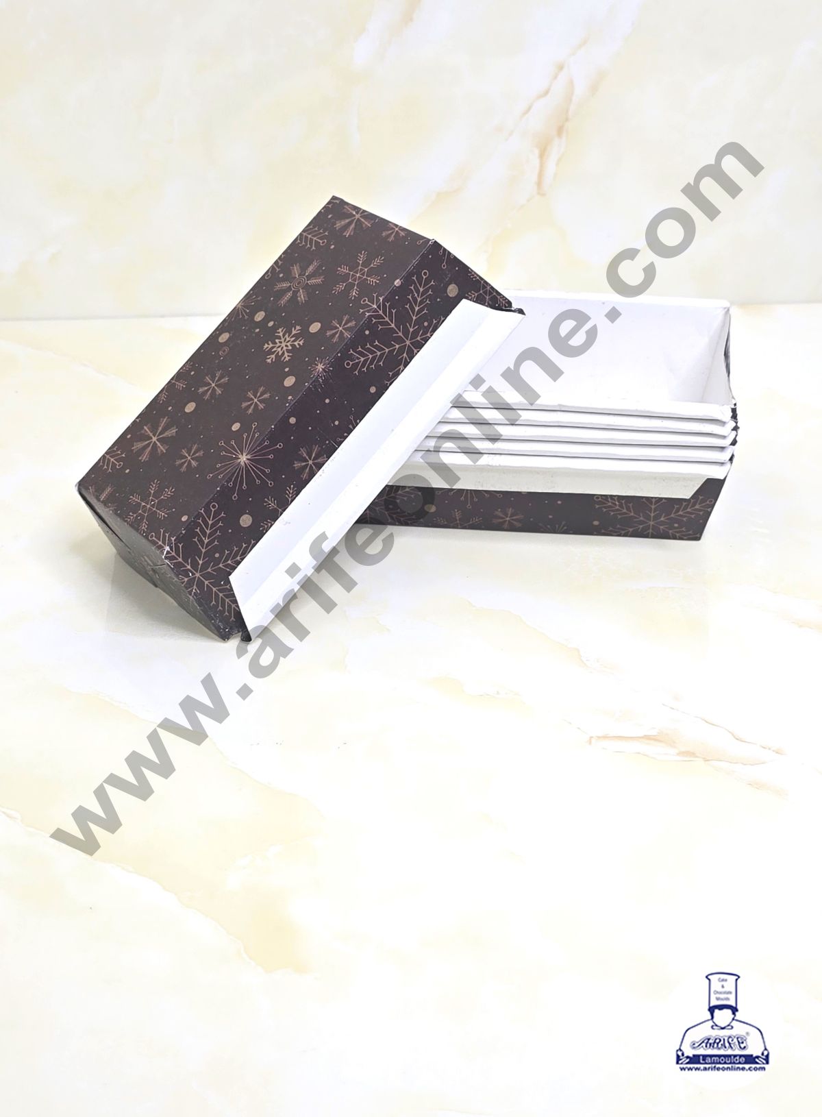 CAKE DECOR™ Bake & Serve Paper Baking Mould - Christmas Theme Plum Cake Mould (10 Pcs Pack)(Design-05)