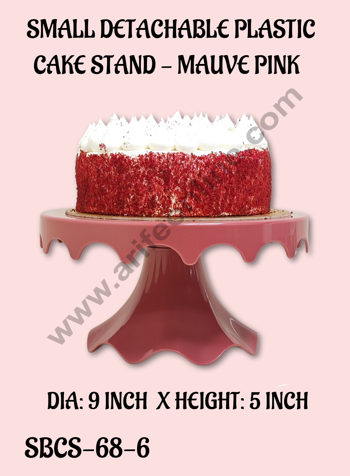 CAKE DECOR™ Small Detachable Plastic Cake Stand Drop Shaped| Cupcake Stand | Display Stand - Mauve Pink