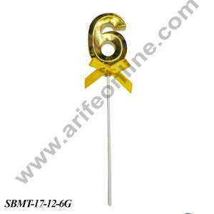 CAKE DECOR™ Plastic 3D Style 6 Number Cake Topper - 1 Piece